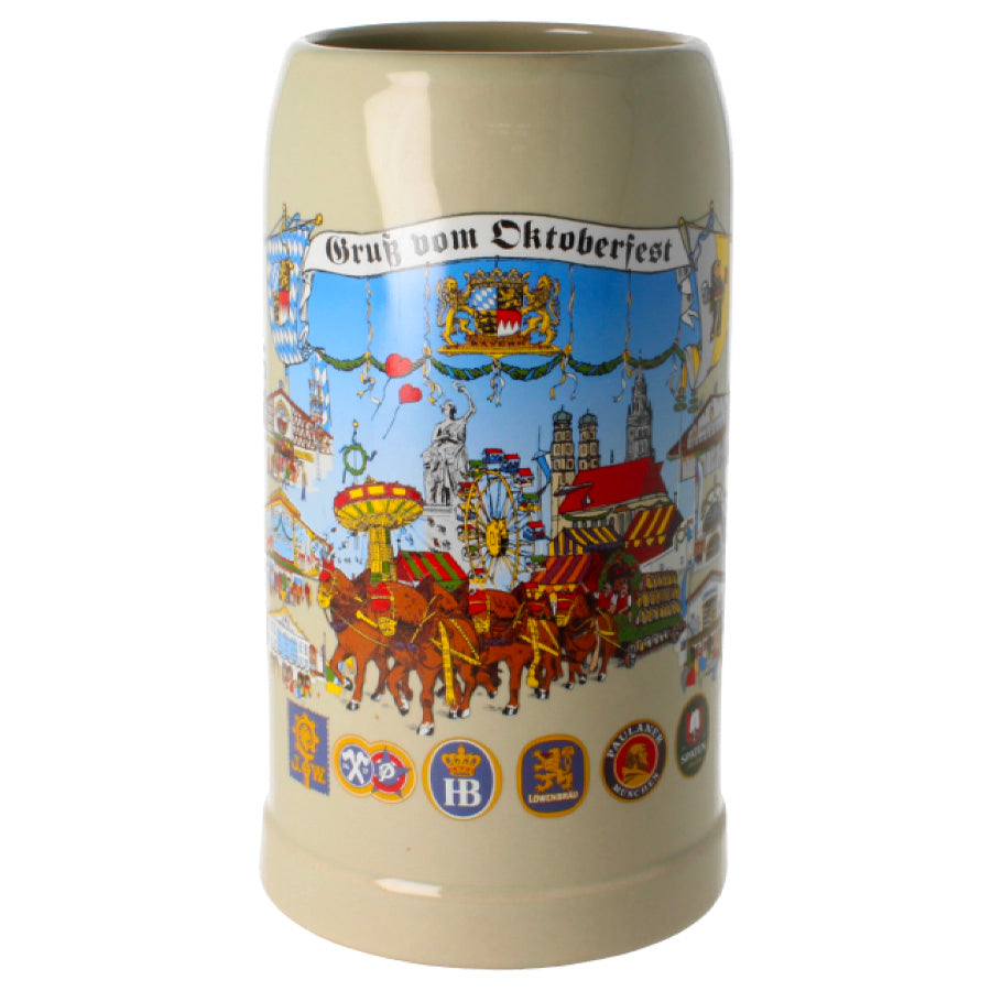 1ltr Krug mit Oktoberfest Dekor